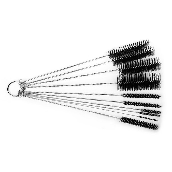 8 Inch Nylon Tube Brush Cleaning Set with Wire Loop Handle ( 10 pieces ) N7