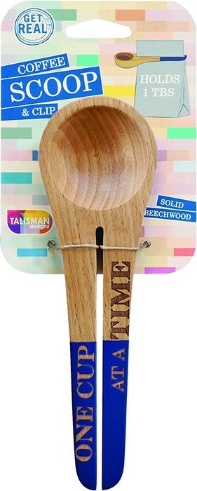 Talisman Designs Coffee Scoop & Clip, Solid Beechwood, Laser Etched Dog Collection N4