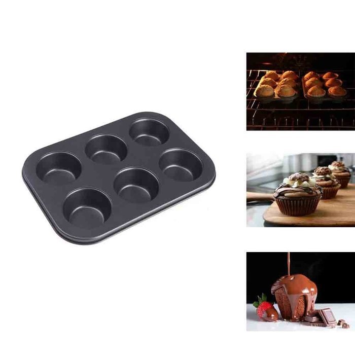 Anself 6 Cups Muffin Baking Cupcake Pan Set NonStick Mould Mold for Dishwasher Safe N4