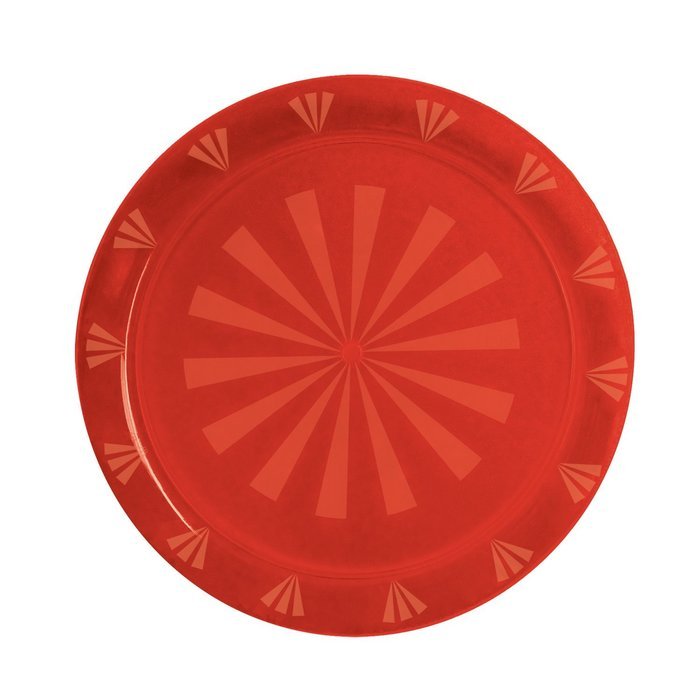 Party Essentials Hard Plastic 12-Inch Round Serving Trays, Purple, 2Pk N11