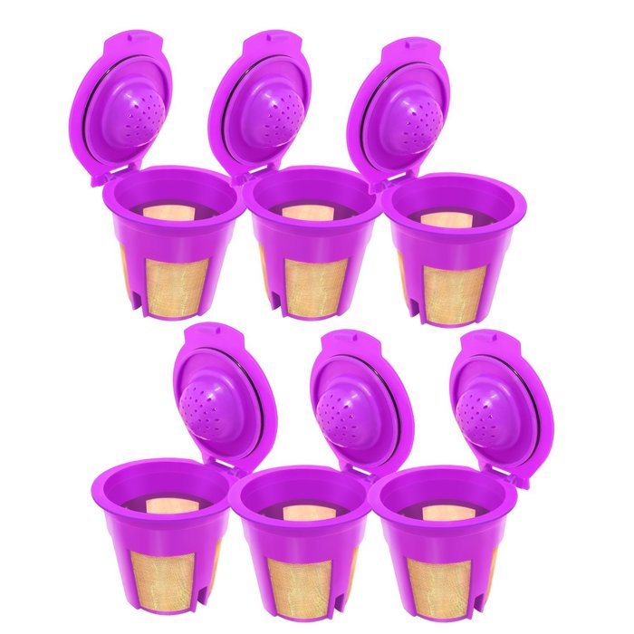 IPM Filters Gold 6 Refillable/Reusable Gold Plated K-Cups, Coffee Filters for Keurig 2.0, K200, K250, K300, K350... N6