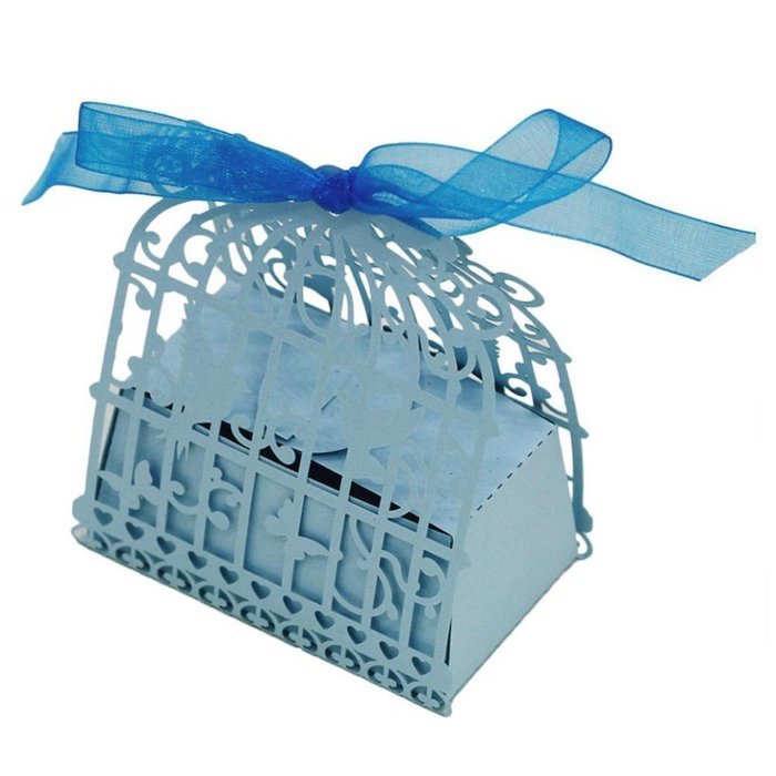 50PC Candy Box,Morecome Birdcage Flowers Laser Cut Favor Candy Box (Purple) N23