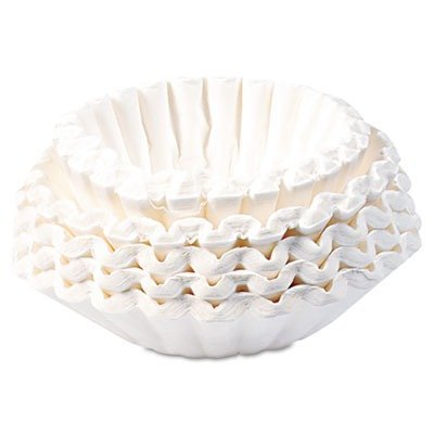 Bunn Flat Bottom Coffee Filters, Paper, 12-Cup Size 2-3/4"X3", 12BX/CT, White BCF250CT