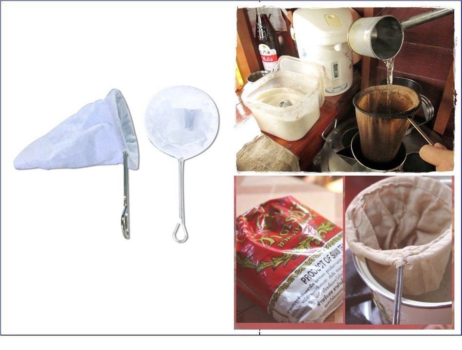 Areerataeyshop Thai Tea Filter Stainless Steel Traditional Thai Style and Thai Coffee Filter