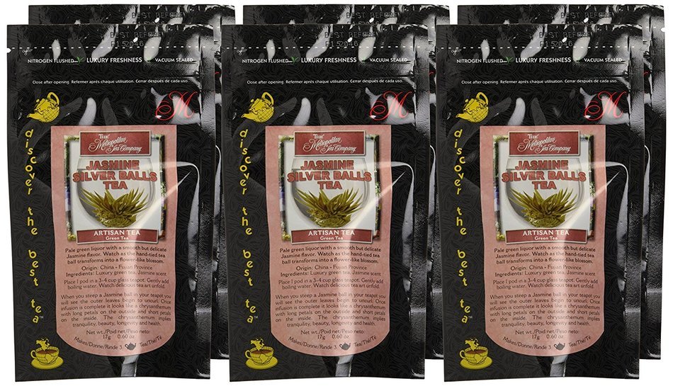 Metropolitan Tea Discovery Artisan Flowering Tea Pack, Jasmine Silver Balls N6