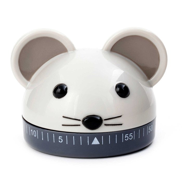 Kikkerland Mouse Kitchen Timer in Grey