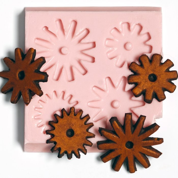 Western Spur Rowel Steampunk Mold Easy To Use Flexible Silicone Food Safe Fondant, Chocolate, Candy, Resin, Polymer... N3