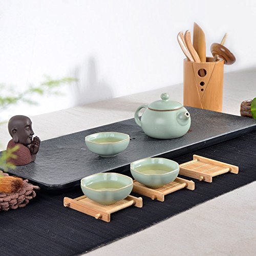 CCWY Bamboo square coasters-hot saucers Kung Fu tea ceremony accessories mat natural bamboo cups wholesale N5