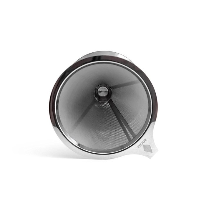 BOCHA - Pour Over Coffee Filter, Reusable Stainless Steel Cone Dripper, Permanent and Paperless with Cup Stand N4