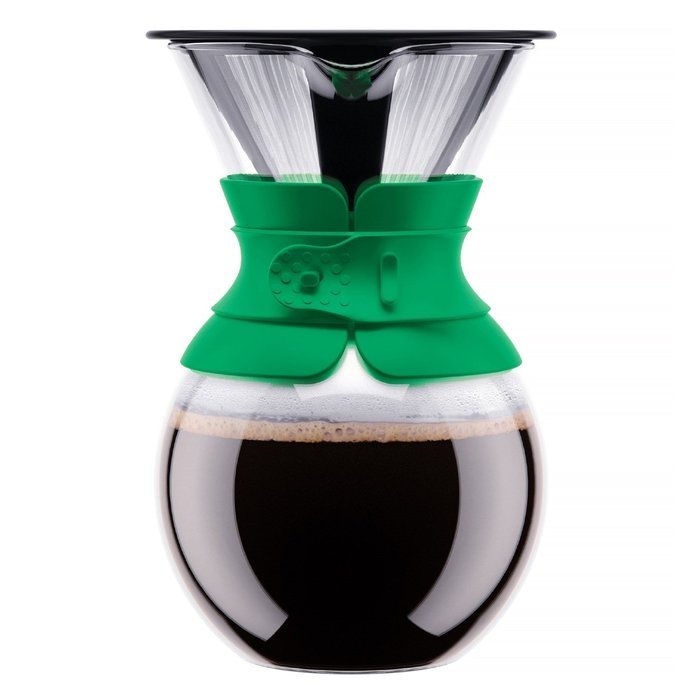 Bodum 11571-01 Pour Over Coffee Maker with Permanent Filter (34 oz, Green)