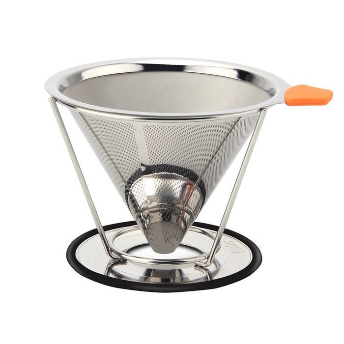 Firlar Paperless Pour Over Coffee Dripper - Stainless Steel Reusable Coffee Filter Coffee Maker N2