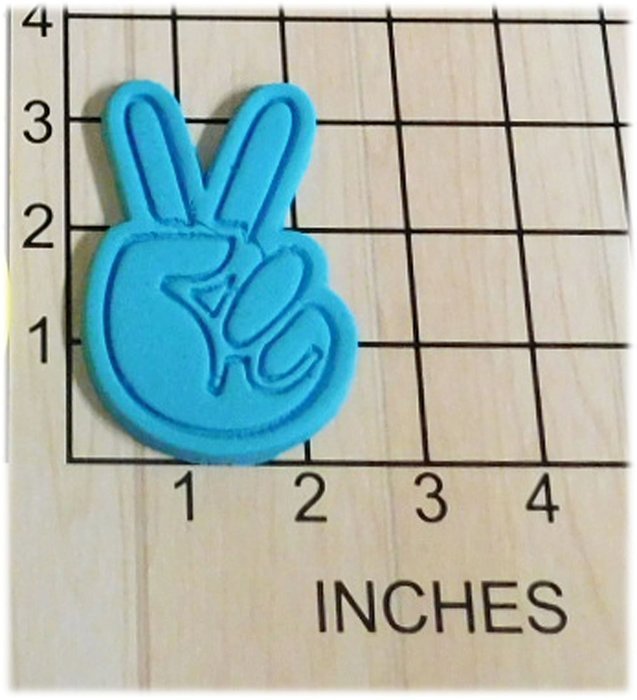 Peace Hand Sign Fondant Cookie Cutter and Stamp #1018 N2