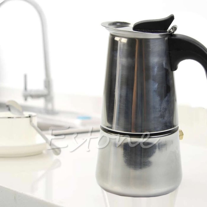 Hunulu Stainless Steel 2-Cup Latte Moka Espresso Pot Top Percolator Stove Coffee Maker N7