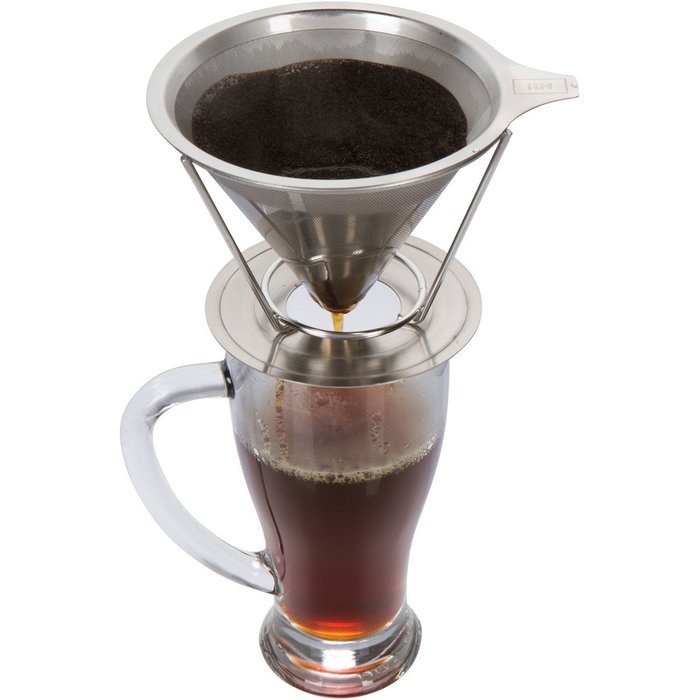 Rednax Homewares Paperless Pour Over and Drip Coffee Filter - Reusable Micro Mesh Cone Dripper with Stand (1-4... N6