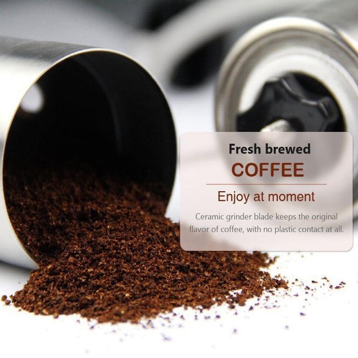 Coffee Grinder Stainless Steel Manual Hand Crank Mill Grinds for Precision Brewing Beans Spices Brushed N5