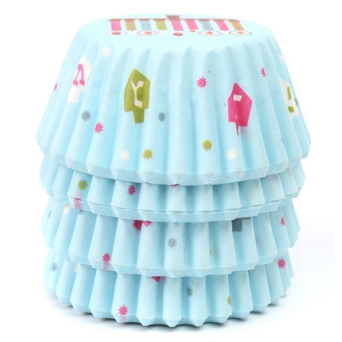 TXIN 100Pcs Paper Cake Cupcake Baking Muffin Box Cup Case Party Tray Cake Mold Decor (green) N2