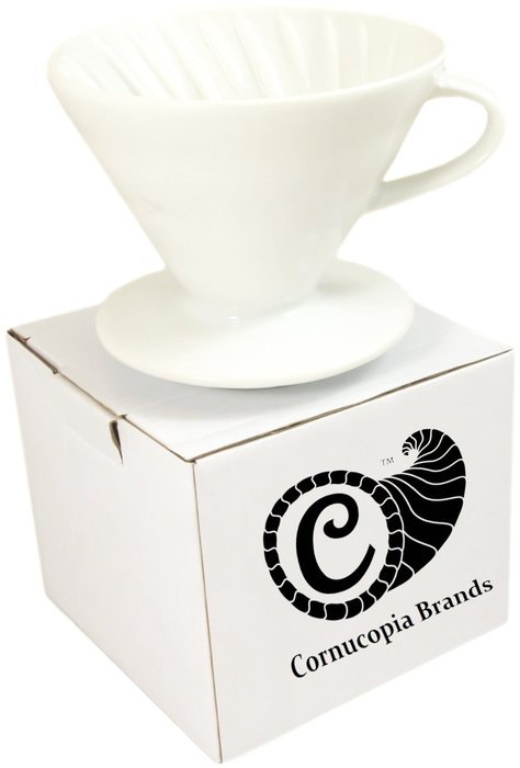 Pour Over Coffee Maker, Pourover Coffee Dripper White Ceramic Commercial Quality, No. 2 Filter Size N5