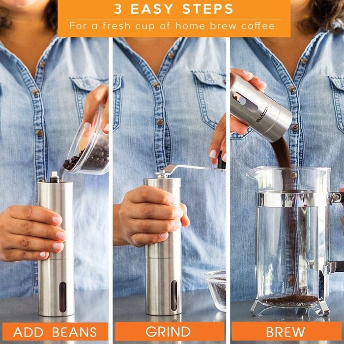 MTL Portable Premium Stainless Steel Manual Conical Burr Portable Coffee Grinder Easy Operation Ergonomic Design... N5