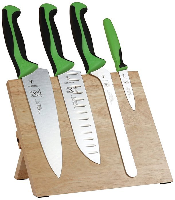 Mercer Culinary M21980PU Millennia Magnetic Knife Board Set, Purple N7