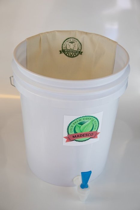 Reusable Cold Brew Coffee Filter Super-sized 5-Gallon Senior Grande Restaurant Grade from Madesco (bucket/dispenser... N3
