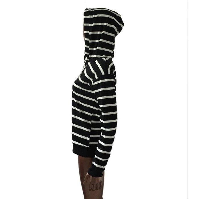 Pullover Tops,Morecome Womens Stripe Loose Casual Long Sleeve Hoodie Sweatshirt (S, Black) N18