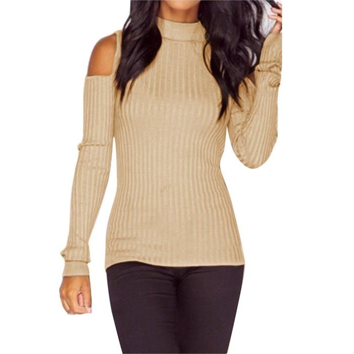 Women's Blouse,Laimeng Round neck Cotton blend Long Sleeve Knitted Pullover Sweater Slim Jumper Blouse (M, Black) N5
