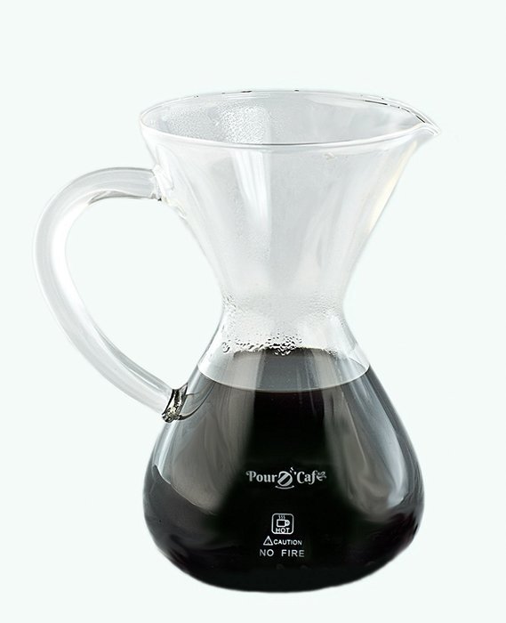 Large Pour Over Coffee Carafe with Stainless Steel Reusable Filter by "Pour D' Cafe" N2
