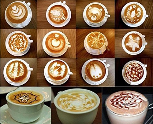 LAUREN STORE, 16Pcs Creative Plastic Garland Mold Stencils Template Fancy Coffee Printing