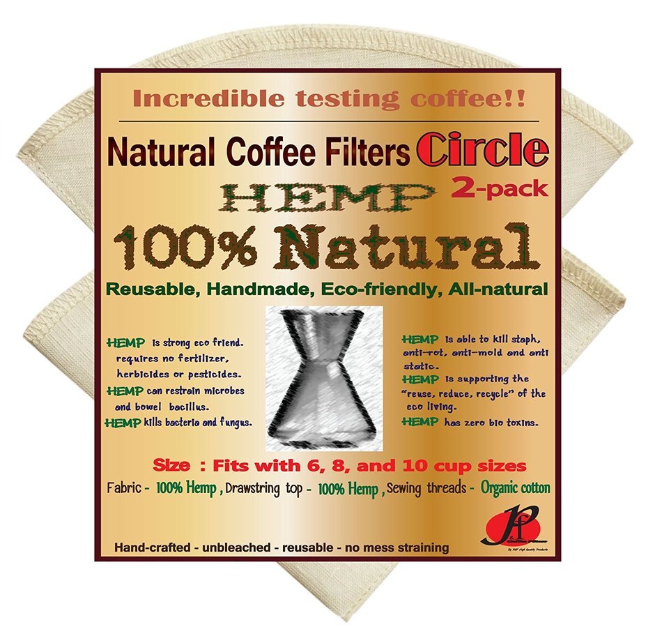 Reusable Coffee Filters for Chemex ,No Harmful Chemical ,All Natural ,2 Pack of P&F Circle Shaped Filters N7