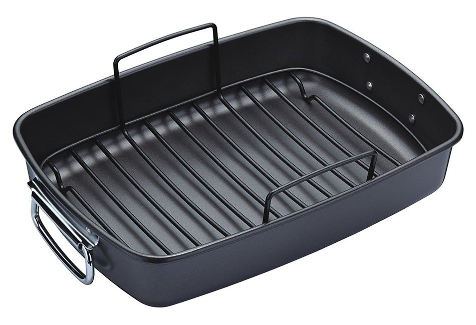 Master Class Non Stick Roaster with Rack 42.5cm x 29.5cm x 7cm by Kitchen Craft N2