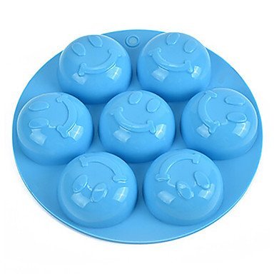Y&XL&H Random Color 1PCS Smile Face Shape Silicone Mold for Jelly, Chocolate, Soap DIY Bakeware