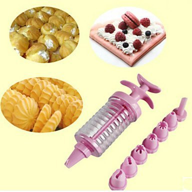 Sher 8 In 1 Cookies Decorating Tools Cream Crowded Flower Implement Puff Cookies Mold Baking Suit Random Color N4