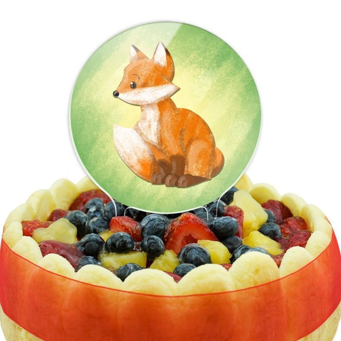 Pastel Cute Fox Cake Top Topper