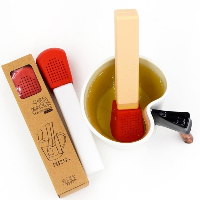 Alex&rsquo;s House Silicone Match Shape Tea Infuser, Creative Loose Leaf Tea Infuser, Best Gift for Tea Lover (white) N4