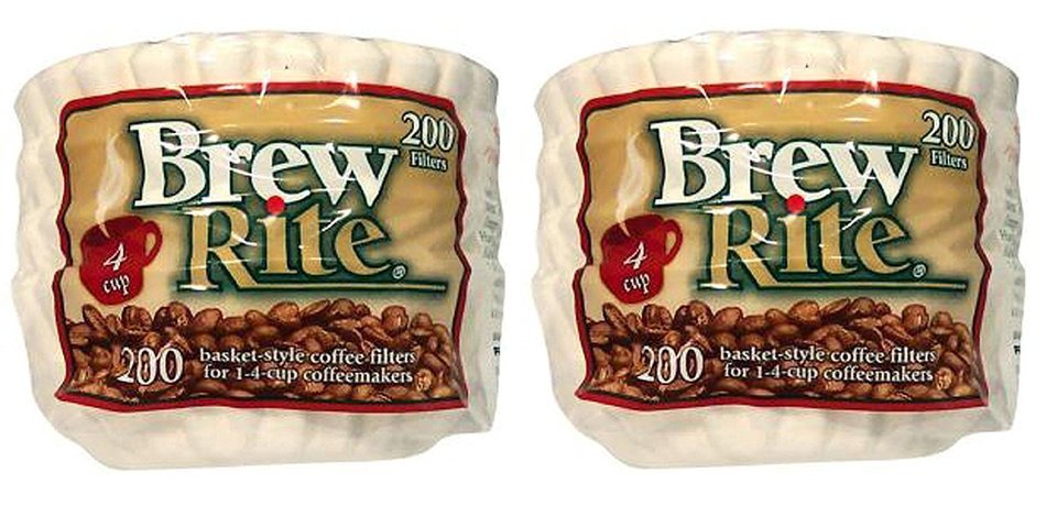 Brew Rite 4 Cup Coffee Basket Disposable Filters - 400 Ct