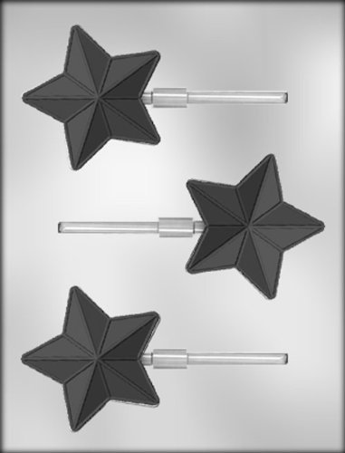 CK Products 3-Inch Star with Lines Sucker Chocolate Mold