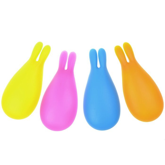 COSMOS Pack of 4 Assorted Colors Rabbit Shape Silicone Tea Bag Holder Clip for Cup Mug N5