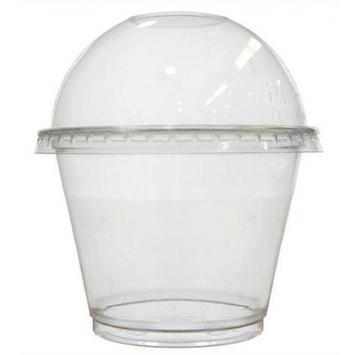 100 Standard Size Cupcake Ice Cream Mousse Cups Clear Lid with Topper Hole for Parties Birthdays 1-Day Display N3