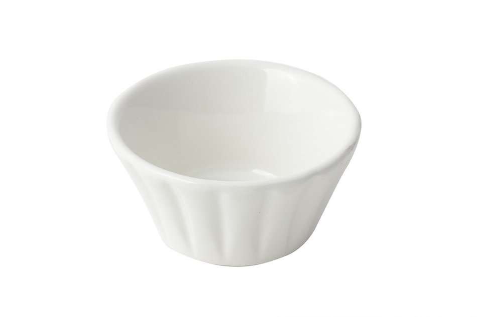 Bon Chef 9102 Aluminum Large Stackable Ramekin, 4 oz Capacity, 3-1/2" Diameter, Sandstone White (Pack of 24)