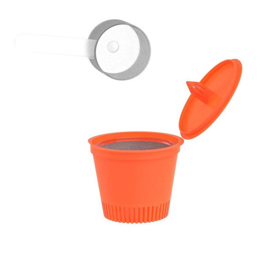 Mind Reader "Wiz" Disposable Single Serve Coffee Pods (Pack of 30) 2.0 Compatible, Orange N5