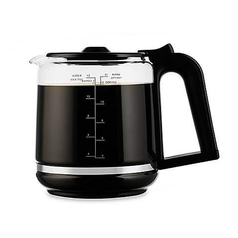 Krups Savoy 12-Cup Glass Replacement Carafe Compatible with Savoy Coffee Makers EC3120 and EC3140 - Black