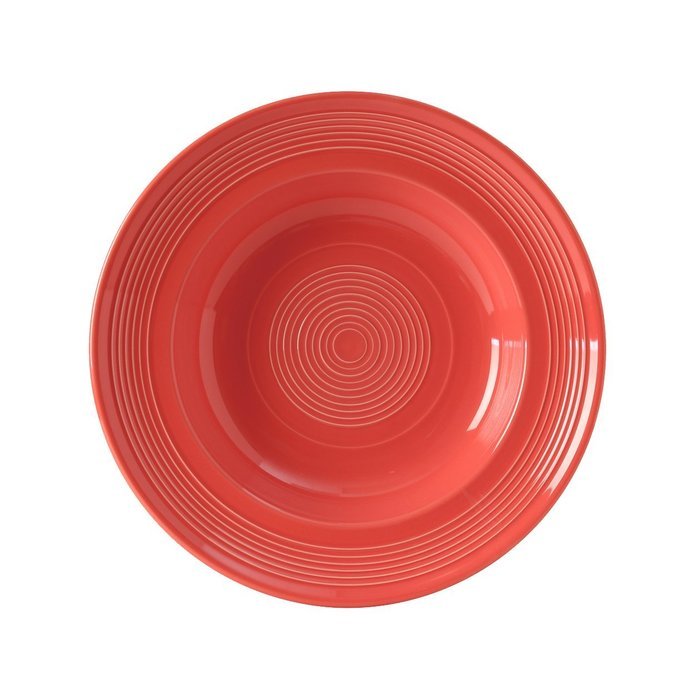 Tuxton Home Concentrix Bowl (Set of 4), 13 oz, Cayenne Red; Restaurant Grade Nonporous Virtrified China; Thermal... N85