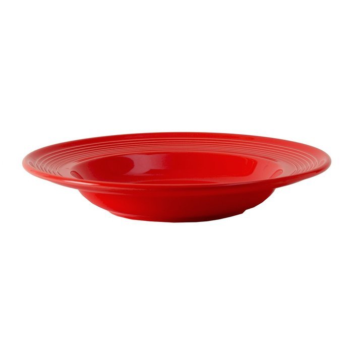 Tuxton Home Concentrix Bowl (Set of 4), 13 oz, Cayenne Red; Restaurant Grade Nonporous Virtrified China; Thermal... N86