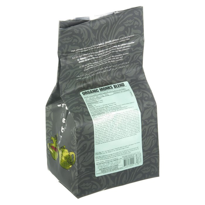 Metropolitan Tea 200 Count Pyramid Shaped Teabags, Monk's Blend Flavored Black N4