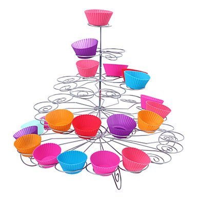 Y&XL&H 41 Count 5 Tier Cupcake Stand for Wedding / Birthday Party, Cupcake Tower, Stainless Steel N4