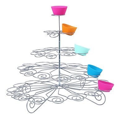 Y&XL&H 41 Count 5 Tier Cupcake Stand for Wedding / Birthday Party, Cupcake Tower, Stainless Steel N5
