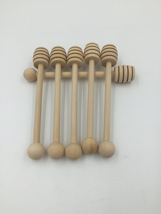 100- PACK 6" Wooden Honey Dippers , Portable Mini Jam Honey Dipper Stirring Rod Wooden Muddler Honey Stick N2