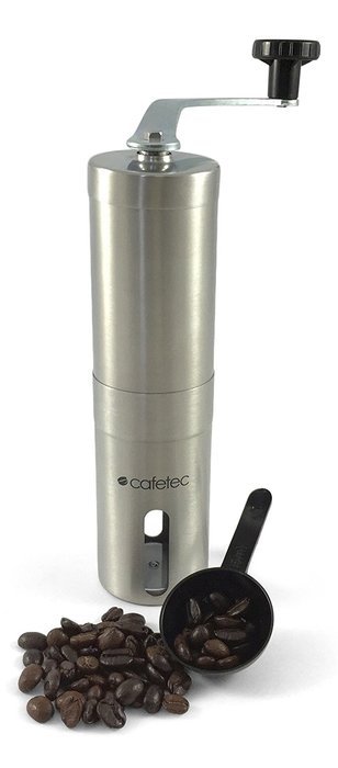 Cafetec Ceramic Burr Manual Coffee Grinder, Portable Coffee Mill, Stainless Steel, Includes Cleaning Brush and... N5
