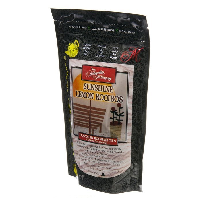 Metropolitan Tea Discovery Loose Tea Pack, Sunshine Lemon Flavored Roibos, 100gm N5