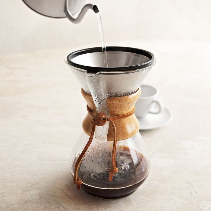 Reusable & Washable Stainless Steel Cone Coffee Filter Fits Chemex&reg; 6, 8 & 10 Cup Coffee Makers N2